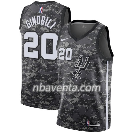 Camiseta Hombre San Antonio Spurs Manu Ginobili 20 Nike City Edition Negro Swingman